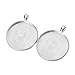 AKOAK 20 Pieces 35mm Diameter Shimmering Silver Round Pendant Trays Pendant Blanks Cameo Bezel Cabochon Settings for Photo Charm or Cabochon