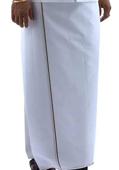 THE ANTILLES FABRICS White Cotton LUNGI, Long Size