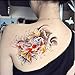 Dalin 4 Sheets Fashion Temporary Tattoos, Lotus, Koi Fish, Wings, Sexy Lady Fake Tattoos for Women Men