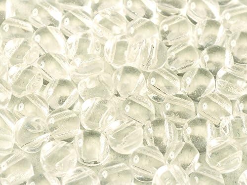 25pcs Cabochon Bead - Brand new Czech glass Beads in Shape Half-sphere 6 mm with 2 Holes, Crystal Clear