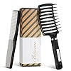 Curved-Vent-Brush-and-Professional-Styling-Brushes-Hair-Detangler-Faster-Blow-Dry-with-Black-Carbon-Anti-static-Barber-Comb-for-Men-Women-Kids-Suitable-for-All-Hair-Types-Giftbox-and-Comb-Included Hair Brush, Curved Vented Brush Faster Blow Drying, Paddle Detangling Hair Brushes for Women Men, Professional Curved…
