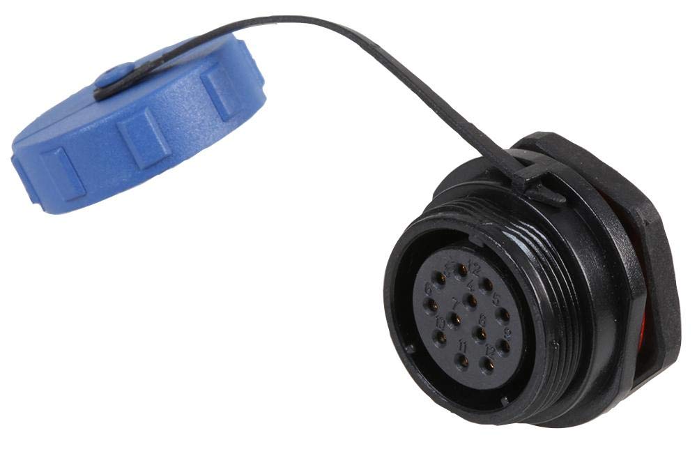 PRO ELEC Circular Connector, SP211 Series, 12-Pole Panel Mount Socket, Solder Socket, Threaded, IP68, 400V AC, 5A – PELR0197