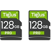 TIEJUS 2 Packs 128GB SD Card for Security Camera, Memory Card Full HD Video Compatible with Digital Camera
