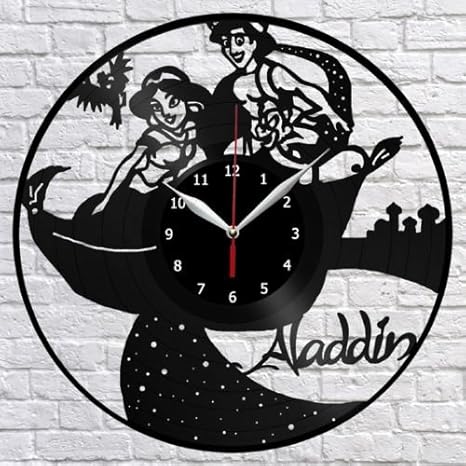 Amazon Co Jp レコード盤壁掛け時計 アラジン ディズニー 映画 アニメ 人気 おしゃれ エコ インテリア 輸入雑貨 ディスプレイ シルエット ホビー 通販