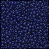 Ever Pest Toho Seed Beads, Round 11/0 Semi Glazed, 8 Gram Tube, Navy Blue