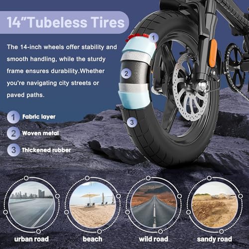 Askmy Foldable Electric Bike, 750W Peak Brushless Motor, 48V 10Ah Removable Battery, 28-30MPH, 30+ Miles Range, UL2849 Certified E-Bike for Adults & Teens