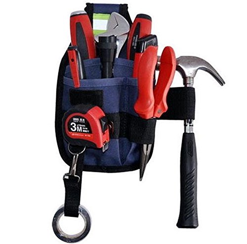 Click Here to See More Images New Arrival Professional Electrician Tool Belt Utility Pouch Work w/Tape Buckle Conveniet Tool Bag, 3-Pocket (Dark Blue)