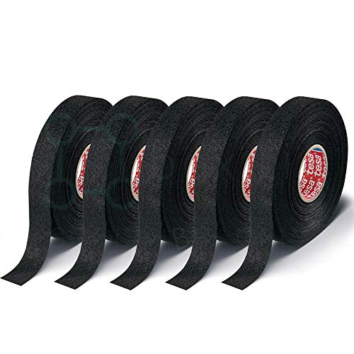 Boxiti 5 pcs Pack of Black Fuzzy Fleece Interior Wire Loom Harness Tape - PET Fleece Tape for Flexibility and Noise Damping (19mm x 15m) - fits to Mercedes Benz Audi VW Tesa 51608 - Thumbnail 7