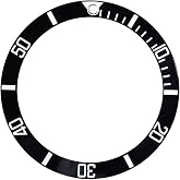 Watch Bezel Replacement Parts, Invicta Bezel Insert Ceramic Wristwatch Plastic Material Loop Bezel Insert Ring (Black)