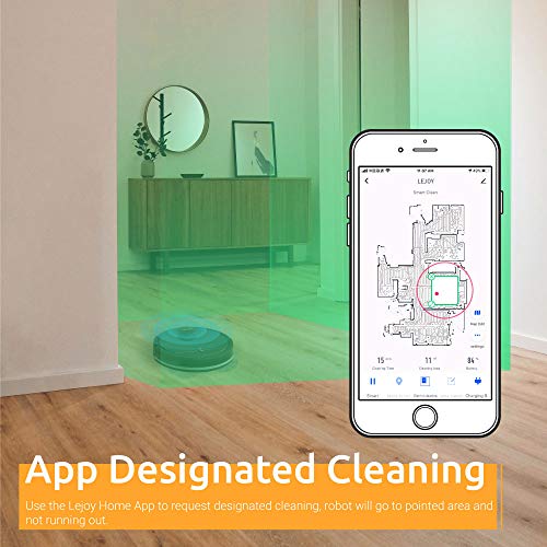 LeJoy LD20 Verbundener lasergeführter Staubsauger Roboter und Mop-Reiniger,2400Pa leistungsstarker Sauger, App & Alexa Sprachsteuerung,mehrere Reinigungsmodi für Tierhaare,Teppich,Hartboden (schwarz)