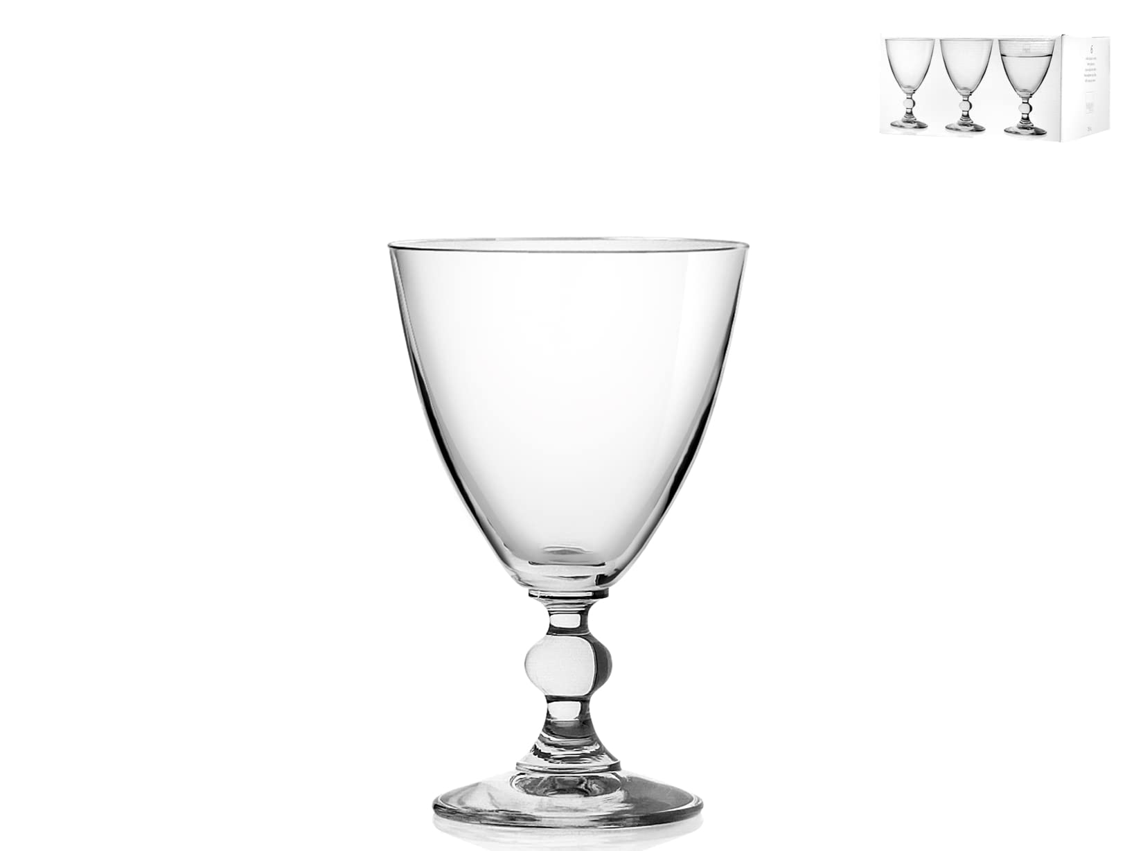 H&H Splendor Wine Goblets Set, Glass, Transparent, 17 cl, 6 Pcs