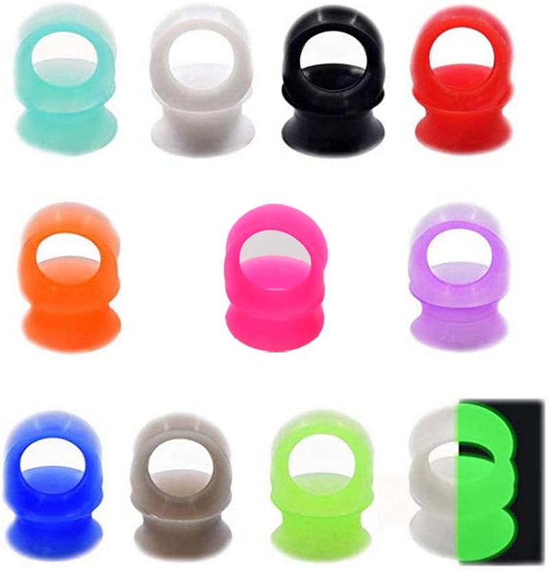 Oyaface 36pcs/22pcs Soft Silicone Ear Gauges Flesh Tunnels Plugs Stretchers Expander Ear Piercing Jewelry 2g-3/4 Mixed Color Set