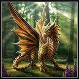 TiTCool 5D Diamond Painting Kit, Dragon 30X30CM Drill Rhinestone Pasted Craft DIY Home Decorative