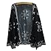 Ladies Snow Flakes Kimono Cardigan Wraps Bikini Short Blouse ? Tops Cover Ups Black ?>
