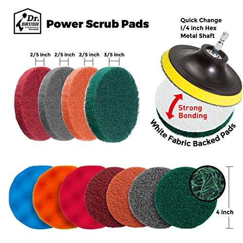 Holikme 29 Piece Drill Brush Attachment Set Scouring Pads Power