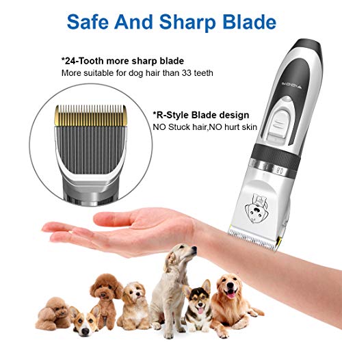 YIDON Dog Clippers, Dog Grooming kit Cordless Adjustable Pet Clippers Dog Hair Trimmer Rechargeable Dog Shears Pet Grooming Professional Hair Clippers Low Noise for Small Large Dogs,Cats,All Pets - Thumbnail 4