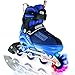 Crazy Skates 168 Kids Adjustable Inline Skate - Adjusts 4 Sizes (168B) (Blue/Red, MEDIUM - M2-5 / L3-6)