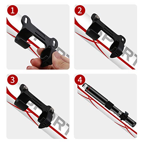 racing Mini Bike Pump with Gauge-Fits Presta and Schrader-Accurate High Pressure 150 PSI-Portable Bicycle Tire Pump for Road Mountain Bikes-Durable& Lightweight，Compact Hand Pump - Thumbnail 3