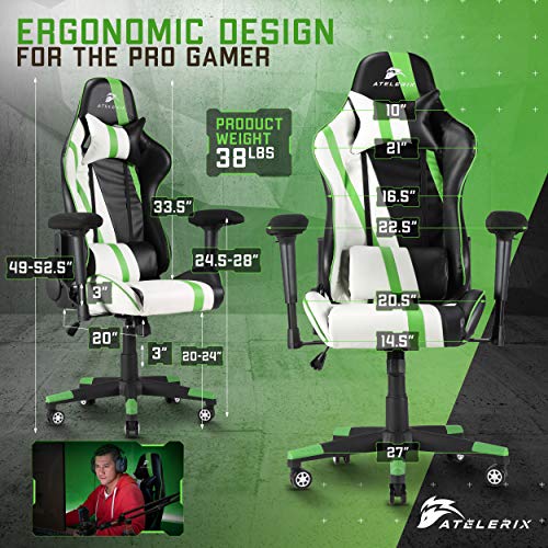 Atelerix Ventris Pulse PU Leather Gaming Chair Desk, Office or