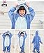 Tonwhar Kids Stitch Kigurumi Pajamas Children's Unisex Cosplay Costume Onesie (125(Height:53.14