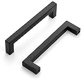 Home Expert Square Cabinet Pulls 15 Pack 5 Inch Matte Black Cabinet Handles Kitchen Hardware for Cupboard