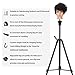 Klvied Tripod Wig Stand with Counter Weight hook, Adjustable Mannequin Head Stand, Canvas Block Wig Head Stand for Hairdryer, Hair Salon, Hairdressing, Cosmetology Training with T-Pins, Carry Bag