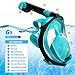 Greatever G2 Full Face Snorkel Mask with Latest Dry Top System,Foldable 180 Degree Panoramic View Snorkeling Mask with Camera Mount,Safe Breathing,Anti-Leak&Anti-Fog