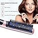 Hair Straightening Brush Hair Straightener for Silky Frizz-Free Portable Ceramic Heating Straightening Irons Brush Anti Scald, Static Detangling Hot-Air Brush Electric Hair Brush Black