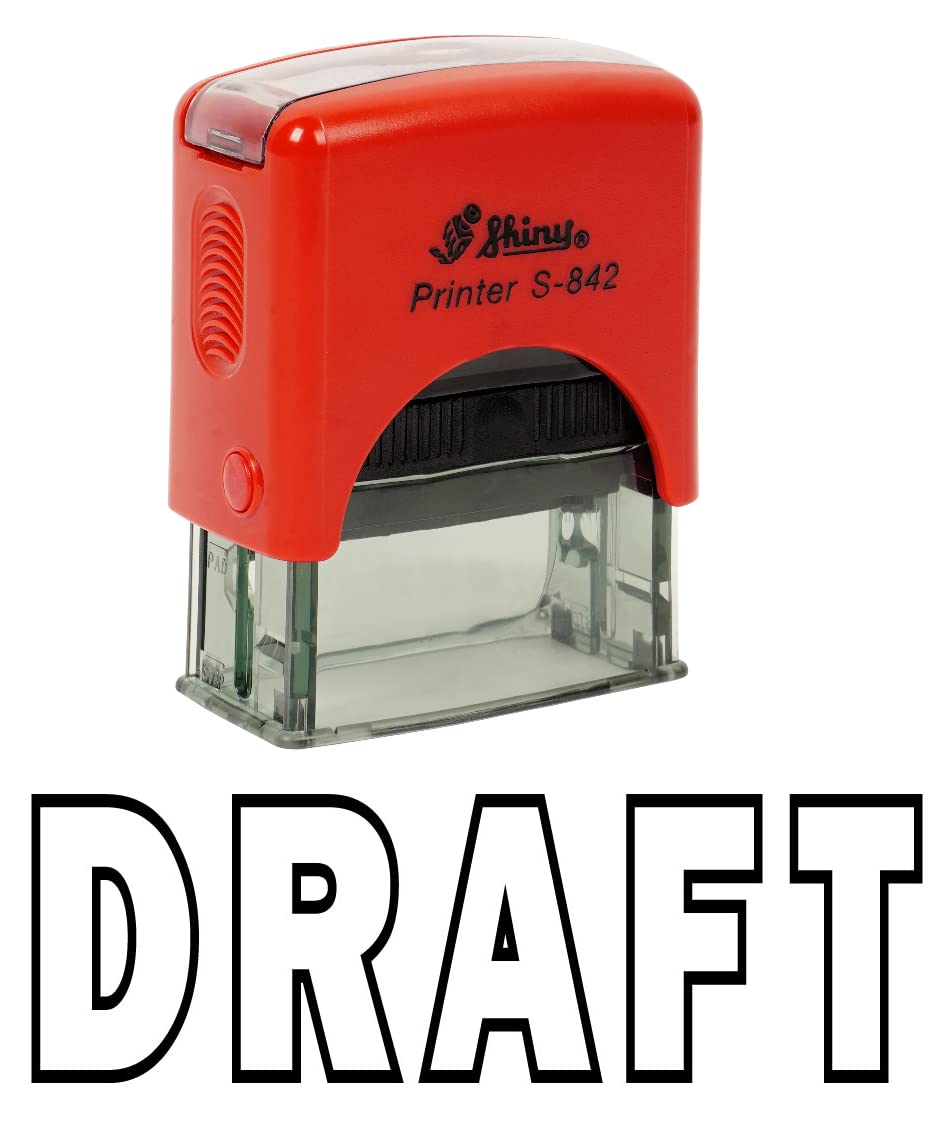 Printtoo Draft Self Inking Rubber Stamp Custom Shiny Office Stationery Stamp