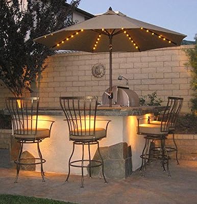 Patio Umbrella Lights Remote Control And Timer 8 Ribs 104 Led String Decor Lights Battery Operated For Restaurant Coffee Shop Outdoor Garden Backyard Holidays Party Warm White Amazon Com