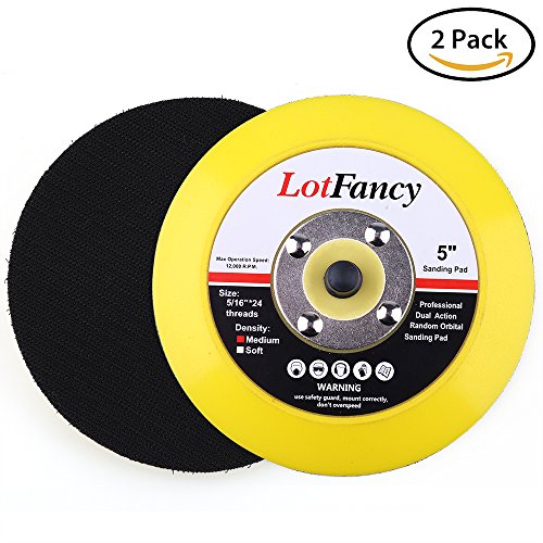 Lotfancy 5-inch velcro backing plates by da air random orbital sa…