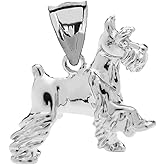 Claddagh Gold Solid Sterling Silver Schnauzer Charm Pendant