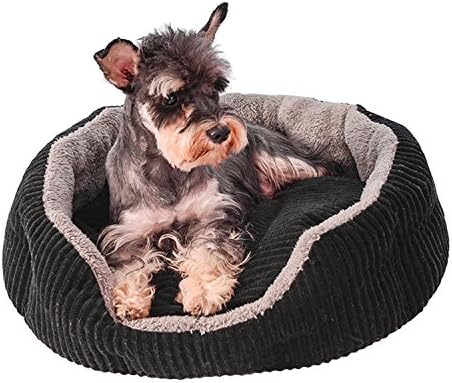 Washable Dog Bed with Removable Pillow Black Pet Bed for Medium Dog