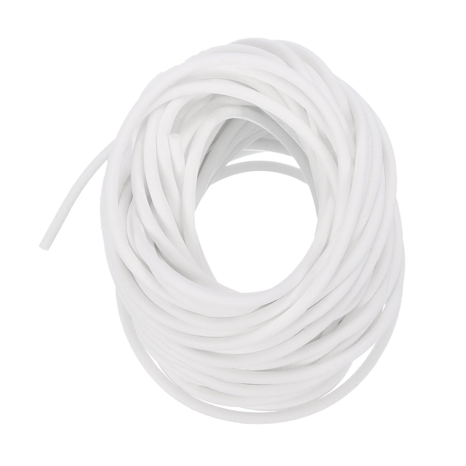 PATIKIL Silicone Foam Seal Strip, 10M(32.8Ft) 3mm(0.12") Dia Round High Density Solid Sponge Rubber Weather Stripping Cord for Sealing Gap Blocker Insulation, White