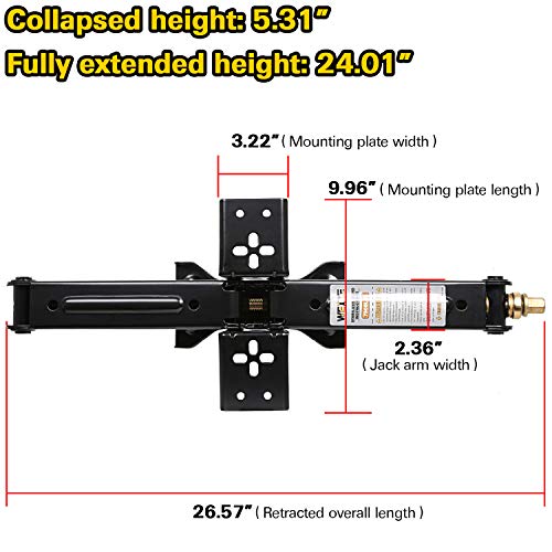 WEIZE Camper RV Trailer Stabilizer Leveling Scissor Jacks with Handle