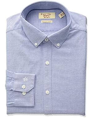 Men's Slim Fit Button Down Collar Oxford Dress Shirt