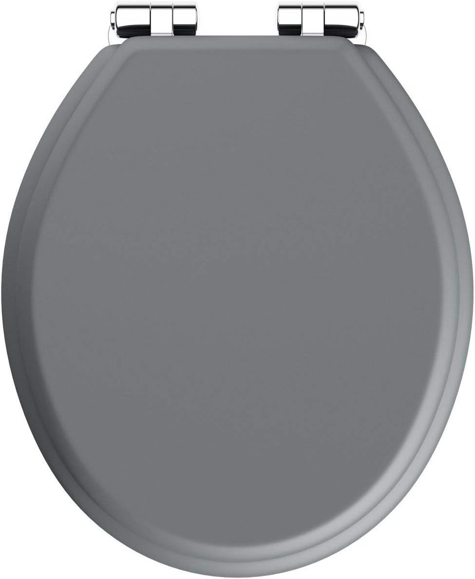 The Bath Co. Traditional Dulwich Stone Grey Engineered Wood Toilet seat with top Fixing Soft
