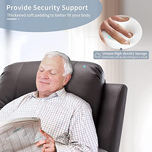 Vicluke Power Lift Recliner Chair with Massage and Heat for Elderly, Leather Electric Recliner