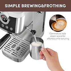 wirsh Espresso Machine, 20Bar Plastic Free Espresso