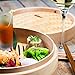 Bamboo Oriental Gyoza Steamer 10 Inch with BONUS two Pairs Chopsticks, Premium Chinese Food Steaming Basket, 2 Tier for Vegetables and More by Sally Chen