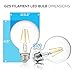Hyperikon G25 LED Vintage Filament Bulb, Dimmable, 5W (40W Equivalent), 480 lumen, 2300K (Amber Glow), Omnidirectional, Medium Base (E26), IC Driver, CRI 80+, 120v, UL-Listed - (Pack of 6)