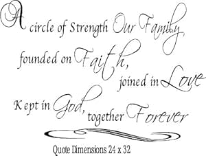 Amazon.com : A Circle Of Strength Our Family Wall Quote, Wall Words