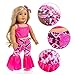 Ecore Fun 14 Pcs 18 Inch Doll Clothes Dresses Summer Casual Wear Oufits Pjs for 18 Inch Girl Doll Clothes with Hair Clips Birthday Gift for Kids