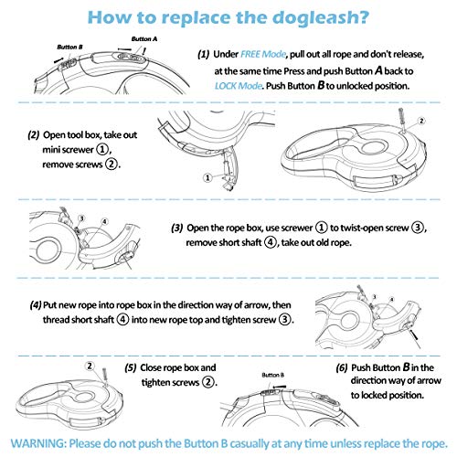JOEJOY Retractable Dog Leash, 360° Tangle-Free, Anti-Slip Handle, Heavy Duty, Strong & Durable Pet Running Leash-16ft for Medium Large Big Dogs up to 110lbs, One-Handed Brake, Pause - Thumbnail 4