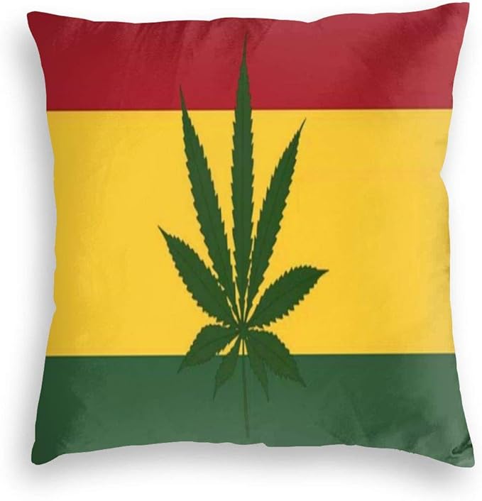 AGGFYEAH Weed Smoking Jamaican Flag Velvet Decorative
