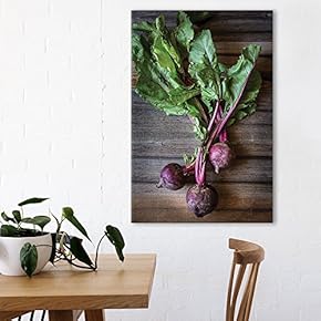 Canvas Wall Art - Radishes on Wooden Background - Giclee Print Gallery Wrap Modern Home Art Ready to Hang - 12x18 inches