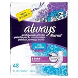 Discreet, Incontinence Pads, Maximum, Regular Length, 48 Count by Always