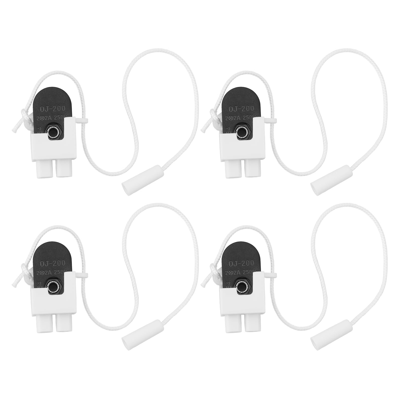 ECSiNG 4Pcs 2x2A 250V On-Off Miniature Mini Pull Cord Switch Side Pull Replacement Home Wall Lamp Ceiling Pull Cord String Switch Bathroom