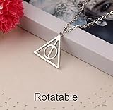 BST Harry Potter Luna Lovegood Resurrection Stone Rotatable Alloy Movie Pendant Necklace(1 Pc)