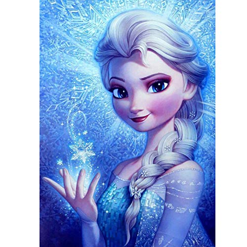 5D Diamond Painting Full Drill, 16"X12" Princess DIY Diamond Painting by Number Kits, Rhinestone Crystal Drawing Gift for Adults Kids, 40x30cm Mosaic Making Art Painting for Wall Decoration